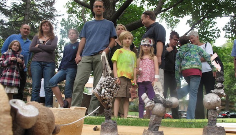 Waiting for the castings to cool.